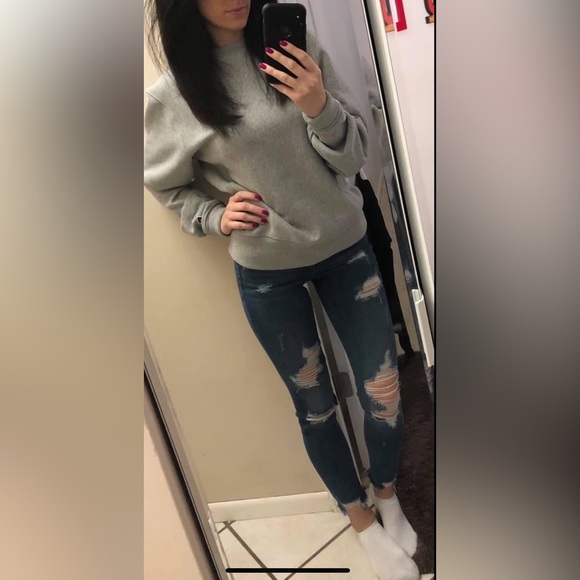 Victoria's Secret pink small comfy gray sweatshirt - Picture 2 of 2